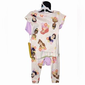 Disney Princess 4pc Pajama Set Belle Ariel Girls 5T NWT Mix Match PJs